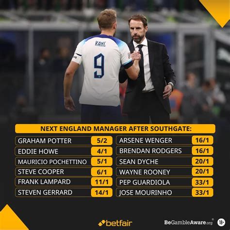 england next manager odds